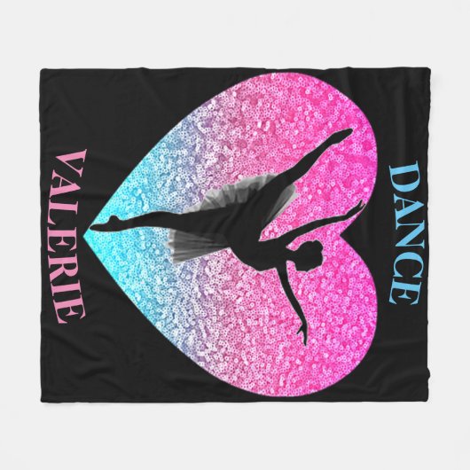 Dance Fleece Blanket mit Personalisiertem Namen (Vorderseite (Horizontal))