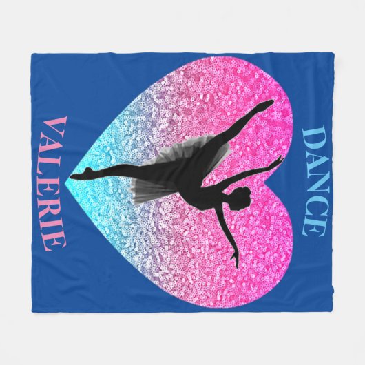 Dance Fleece Blanket mit Personalisiertem Namen (Vorderseite (Horizontal))