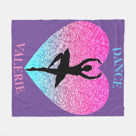 Dance Fleece Blanket mit Personalisiertem Namen (Vorderseite (Horizontal))