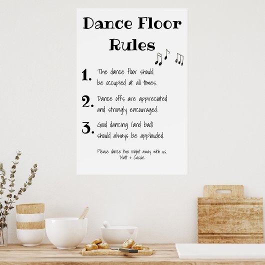Dance Floor Rules Wedding Decor Signing Poster (Küche)