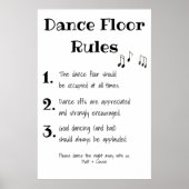 Dance Floor Rules Wedding Decor Signing Poster (Vorne)