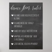 Dance Floor Rules-Zeichen | Calkboard fun sign Poster (Vorne)