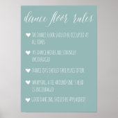 Dance Floor Rules-Zeichen | Editierbares Zeichen f Poster (Vorne)