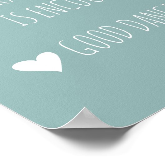 Dance Floor Rules-Zeichen | Editierbares Zeichen f Poster (Ecke)