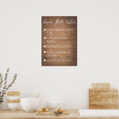 Dance Floor Rules-Zeichen | Rustikales lustiges Ze Poster (Küche)