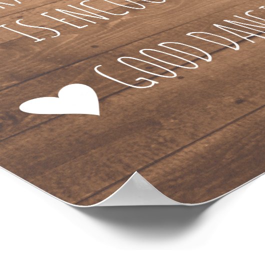 Dance Floor Rules-Zeichen | Rustikales lustiges Ze Poster (Ecke)