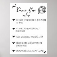 Dance Floor Rules-Zeichen | Witzige Hochzeitsdekor