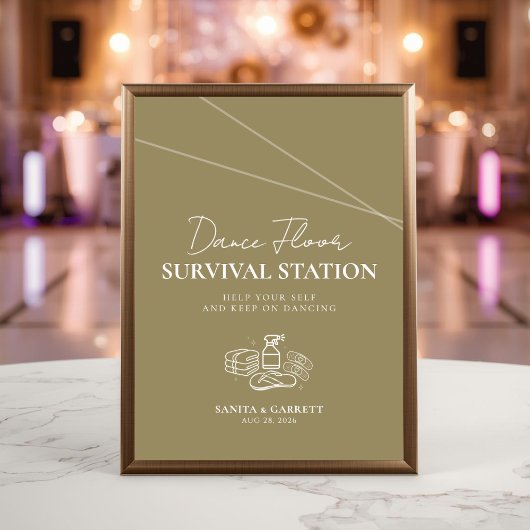Dance Floor Survival Station Sign Poster