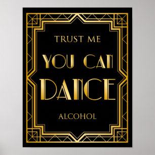 Dance Floor Wedding Sign   Gatsby Art Deco Poster