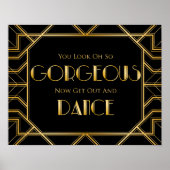 Dance Floor Wedding Sign | Gatsby Art Deco Poster (Vorne)