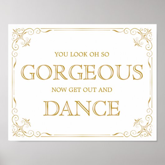 Dance Floor Wedding Sign | Moderne Kalligrafie Poster (Vorne)