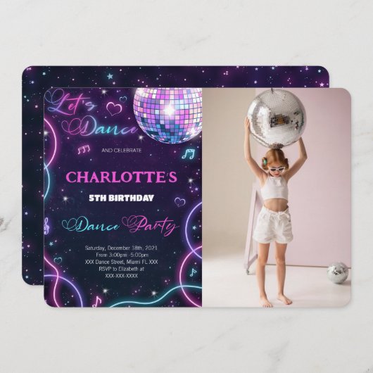 Dance Foto Einladung (Vorne/Hinten)