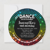 Dance Geburtstagsparty Disco Einladung (Vorderseite)
