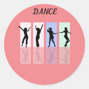 Dance glänzende Sticker. Runder Aufkleber