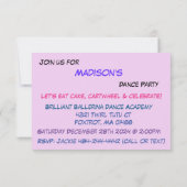 Dance Glitzer Ombre Geburtstagsparty Einladung (Rückseite)