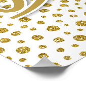 Dance Gold Dots - Gold White Dancing Poster (Ecke)