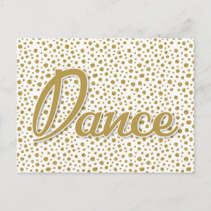 Dance Gold Dots - Gold White Dancing Postkarte