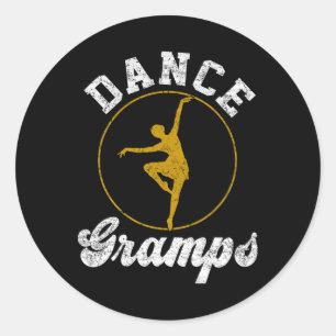 Dance Gramps Dance Lover Vathers Day Runder Aufkleber