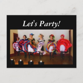 Dance Hall Girls "Let's Party!" Einladungspostkarte