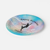 Dance Happy Birthday Custom Swirl Papierplatte Pappteller (Schrägansicht)