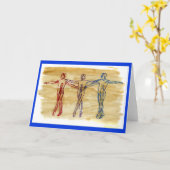 Dance Harmony (Blue) Grußkarte Karte (Gelbe Blume)