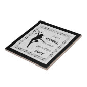 Dance inspirational Zitat musik Noten schwarz Fliese (Seite)