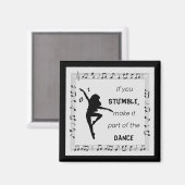 Dance inspirational Zitat musik Noten schwarz Magnet (Vorderseite/Rückseite)