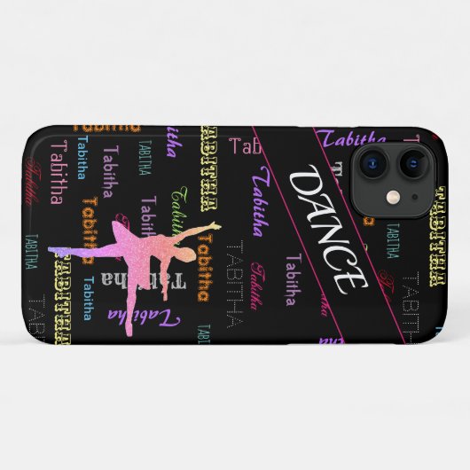 Dance iPhone Case mit Personalisiertem Namen übera (Rückseite (Horizontal))