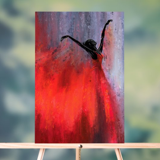 Dance Lady in Red Acrylic Sign Acrylschild (Neutral)