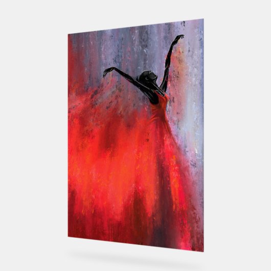 Dance Lady in Red Acrylic Sign Acrylschild (Winkel)