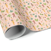 Dance Ladys, Palm Blätter Muster. Geschenkpapier (Rolleneckpunkt)