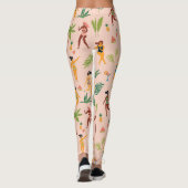 Dance Ladys, Palm Blätter Muster. Leggings (Rückseite)