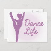 Dance Life Ballerina - Lila - Postkarte (Vorne/Hinten)
