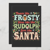 Dance like Frosty Shine like Rudolph Liebe Einladung (Vorne/Hinten)