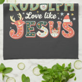 Dance like Frosty Shine like Rudolph Liebe like Geschirrtuch (Gefaltet)