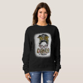 Dance Mama Leopard Messy Bun gebleicht Frauen Mutt Sweatshirt (Vorne ganz)