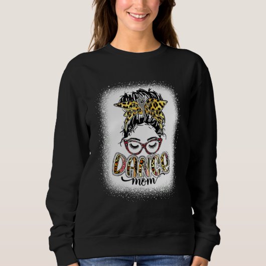 Dance Mama Leopard Messy Bun gebleicht Frauen Mutt Sweatshirt (Vorderseite)