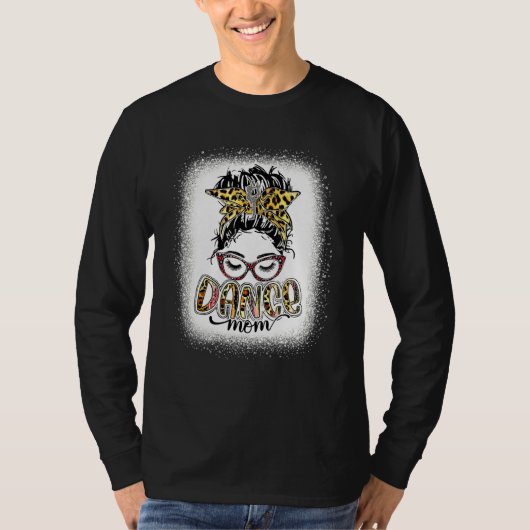 Dance Mama Leopard Messy Bun gebleicht Frauen Mutt T-Shirt (Vorderseite)