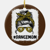 Dance Mama Life Messy Bun Leopard Ballett Mama Keramik Ornament (Hinten)