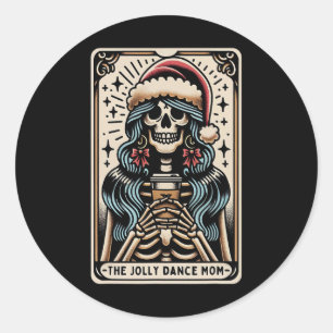 Dance Mama Weihnachts-Tarot-Karte Tanzlehrer Dau Runder Aufkleber