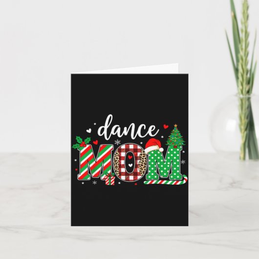 Dance Mom Christmas Buffalo Plaid Leopard Santa Ha Karte (Vorderseite)