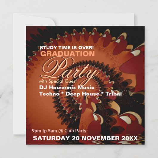 Dance Music Abschluss Special Party Einladungen (Vorderseite)