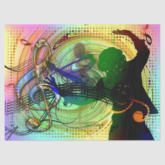 Dance Music Dancer Decoupage Seidenpapier (Vorderseite)
