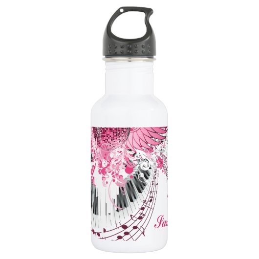 Dance Music Disco Ball Piano 32. oz. Trinkflasche (Vorderseite)