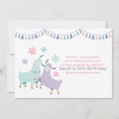 Dance no Drama Llamas Drive by Birthday Party Einladung (Rückseite)