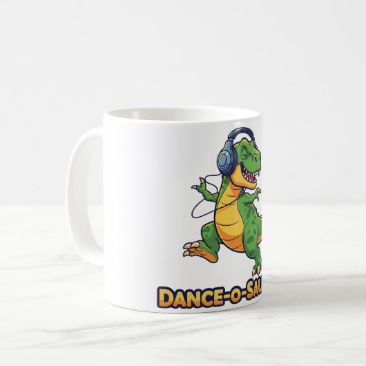 Dance-o-Saurus Kaffeetasse (Vorderseite Links)