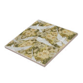 Dance of Doves White Cream Blätter Fliese (Seite)