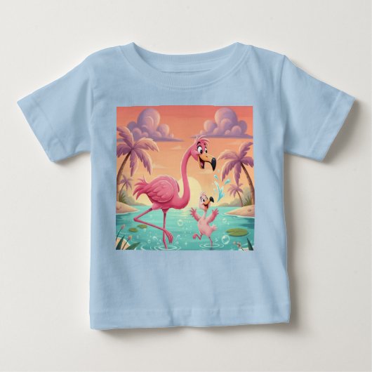 Dance of Sunlight and Flamingo Baby T-shirt (Vorderseite)