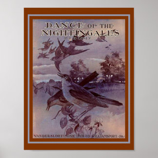 Dance of the Nightingales Vintag Music Cover copy Poster