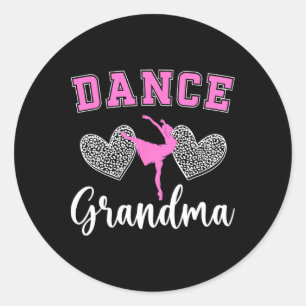Dance Oma Hearts tanzen Oma eines Tänzers G Runder Aufkleber